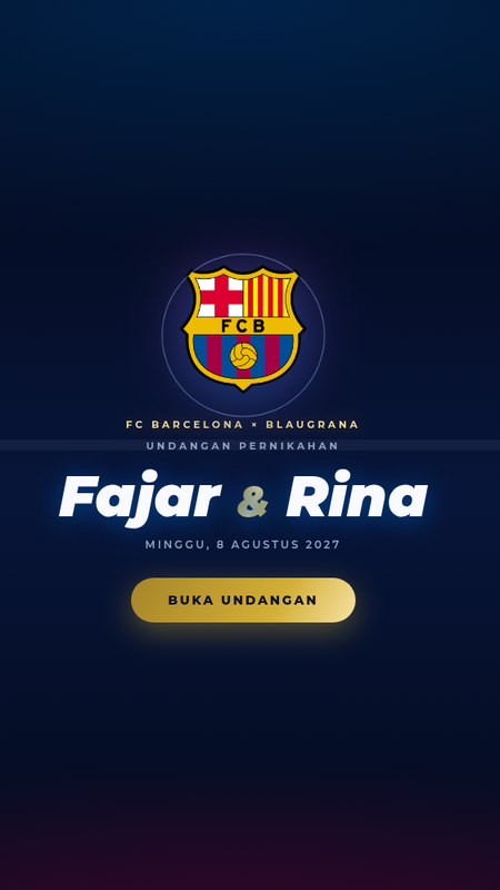 Contoh undangan digital tema Barcelona