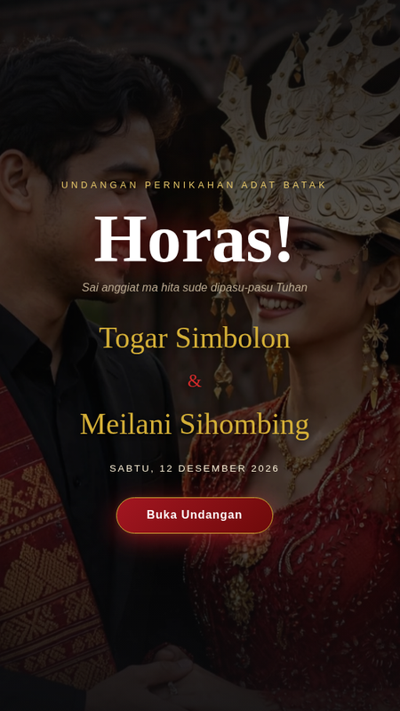 Contoh undangan digital adat Batak