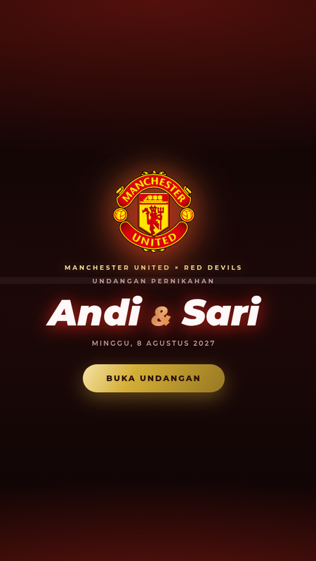 Contoh undangan digital tema Manchester United