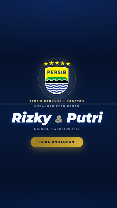 Contoh undangan digital tema Persib