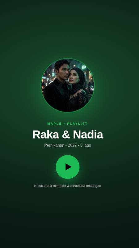 Contoh undangan digital gaya Spotify